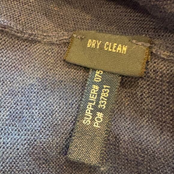 Vtg Polo Ralph Lauren Sweater Mens Med Blue V Neck Merino Wool Long Sleeve *FLAW - Picture 5 of 10